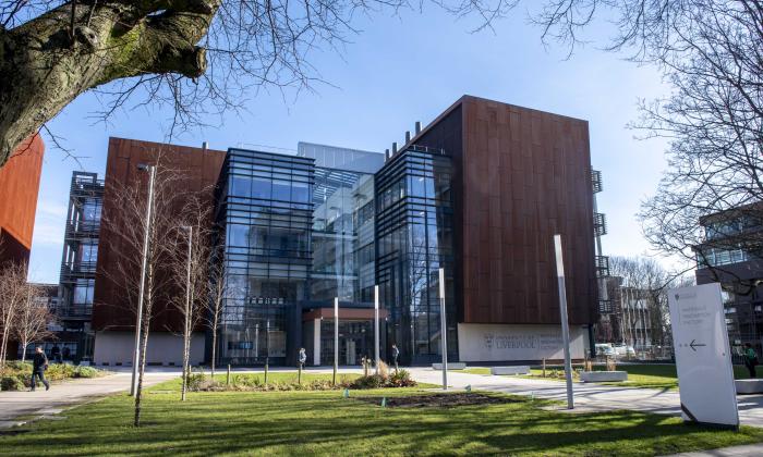 The exterior of the Materials Innovation Factory building in Liverpool