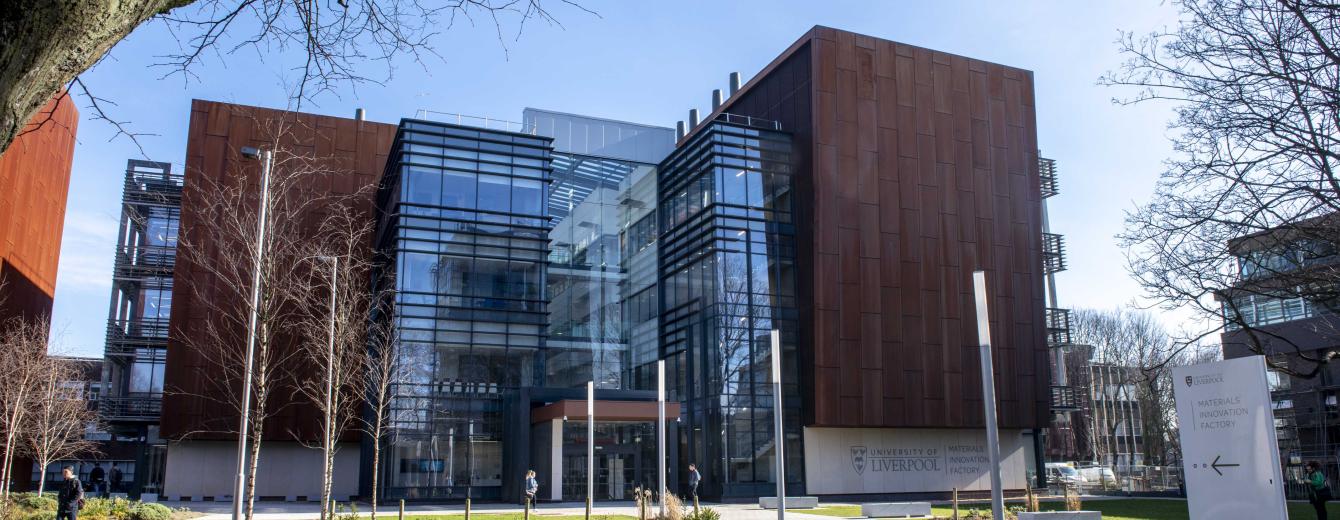 The exterior of the Materials Innovation Factory building in Liverpool