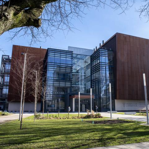 The exterior of the Materials Innovation Factory building in Liverpool