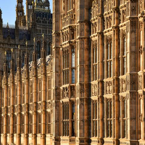 Gothic Architecture of Westminster Palace in London