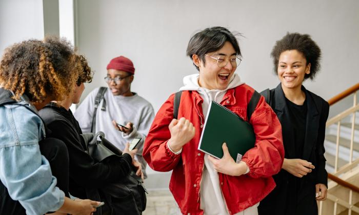 A group of students on campus